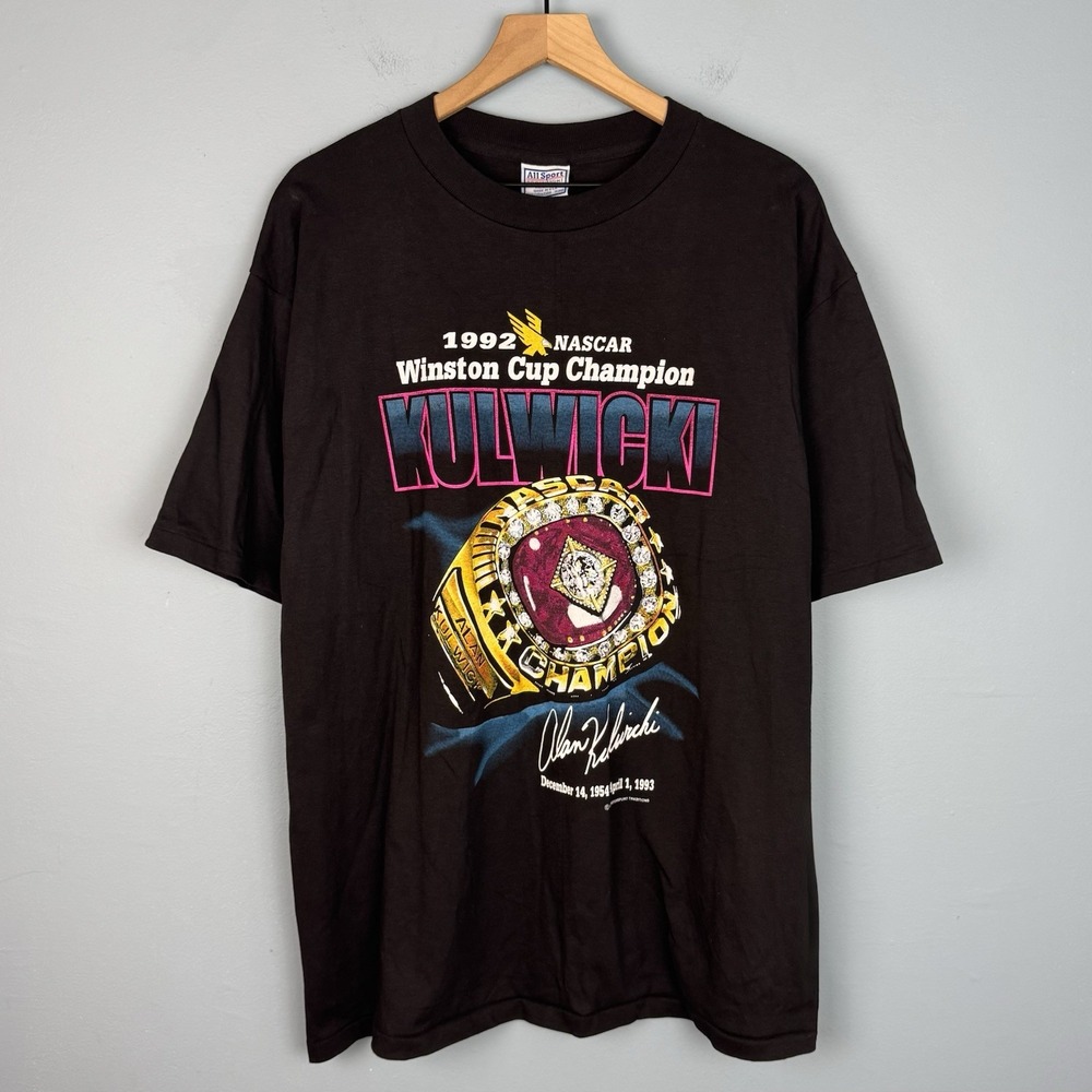Vintage 1992 Nascar Winston Cup‎ Champion Ring Alan Kulwicki T-Shirt Size XL